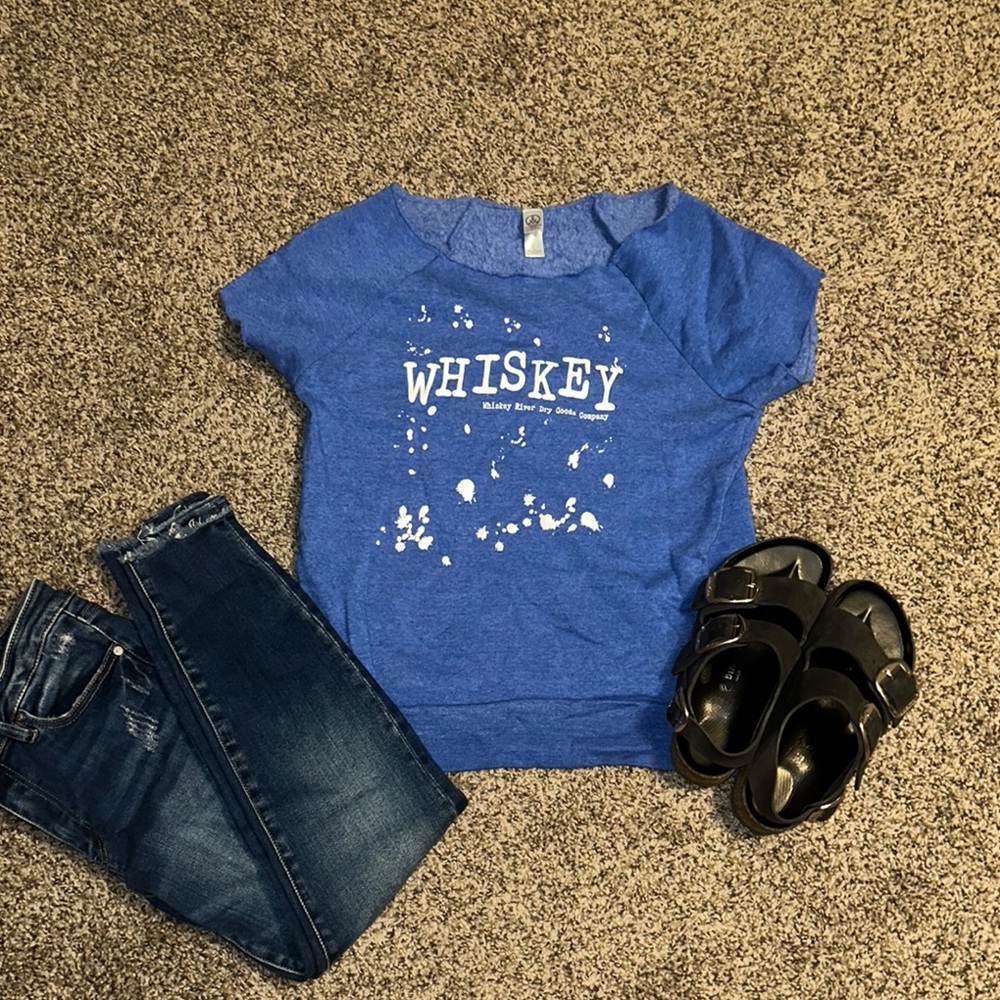 Blue Short Sleeve Tee Casual Top